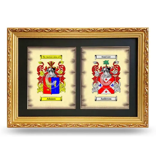Double Coat of Arms Framed - Gold