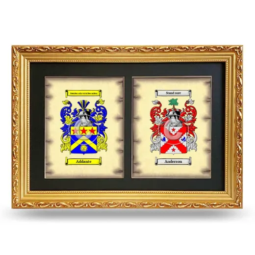 Double Coat of Arms Framed - Gold