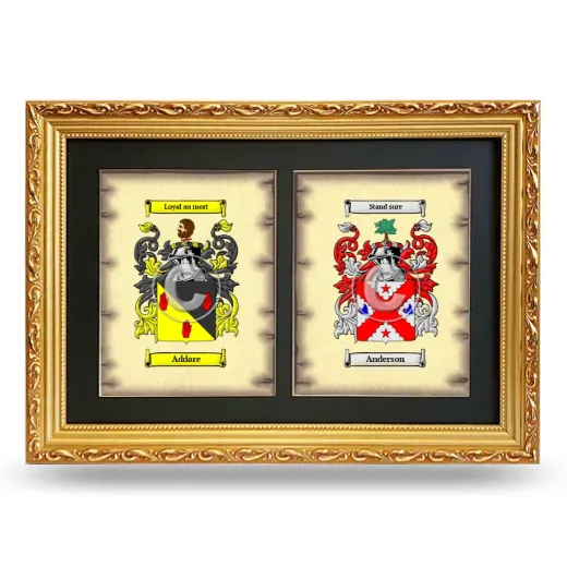Double Coat of Arms Framed - Gold
