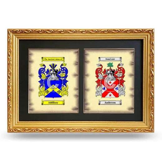Double Coat of Arms Framed - Gold