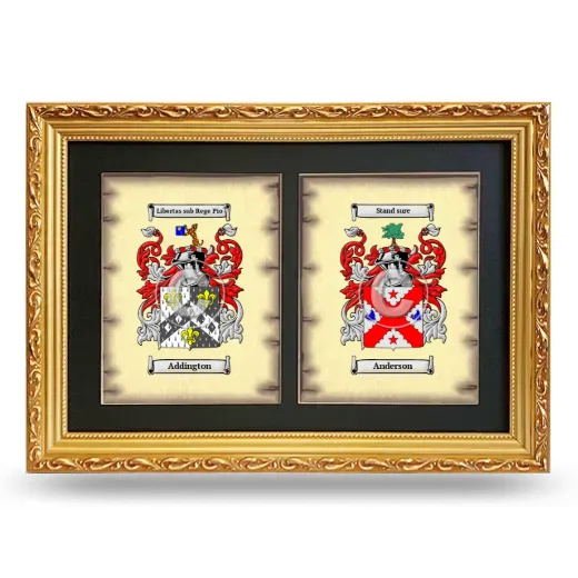 Double Coat of Arms Framed - Gold