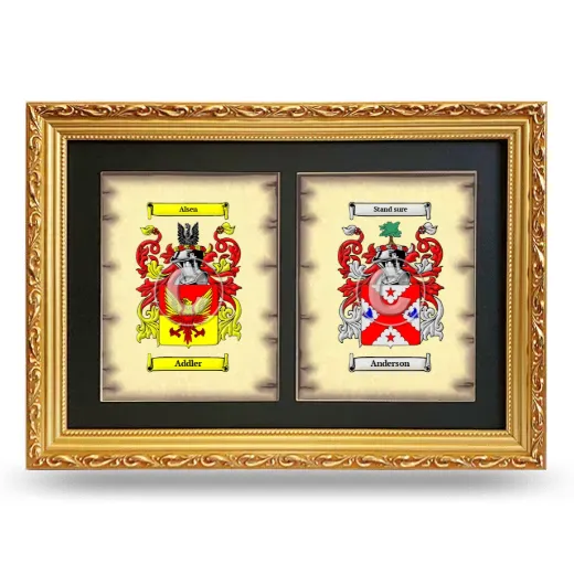 Double Coat of Arms Framed - Gold