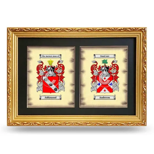 Double Coat of Arms Framed - Gold