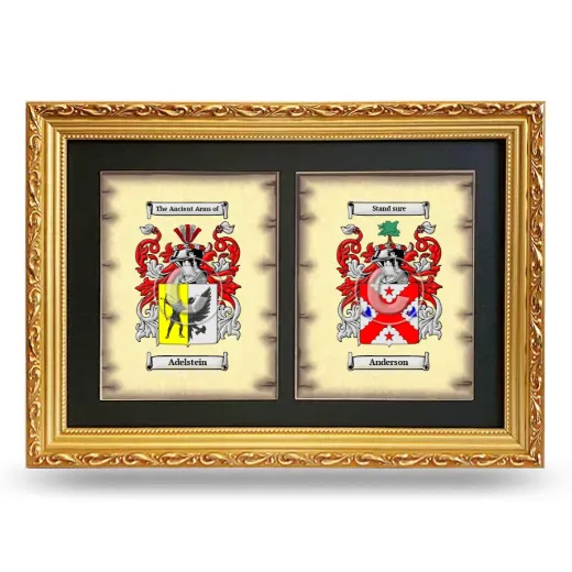 Double Coat of Arms Framed - Gold