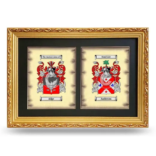 Double Coat of Arms Framed - Gold