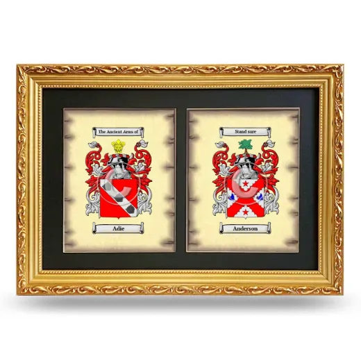 Double Coat of Arms Framed - Gold