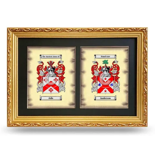 Double Coat of Arms Framed - Gold