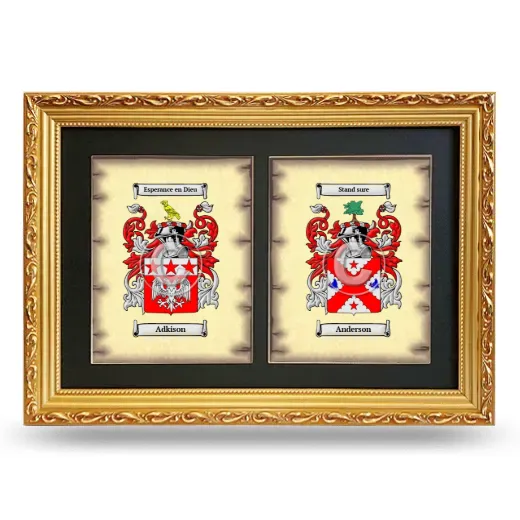 Double Coat of Arms Framed - Gold