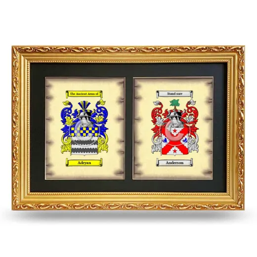 Double Coat of Arms Framed - Gold