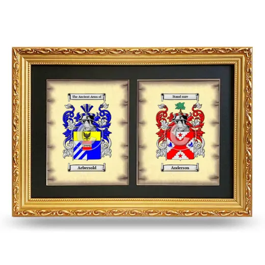 Double Coat of Arms Framed - Gold