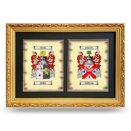 Double Coat of Arms Framed - Gold