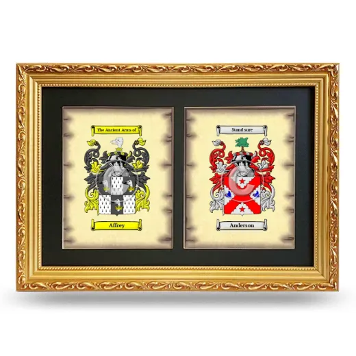 Double Coat of Arms Framed - Gold