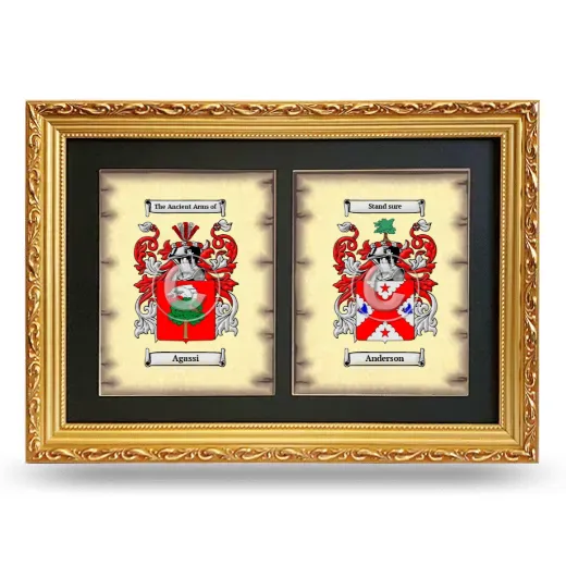 Double Coat of Arms Framed - Gold