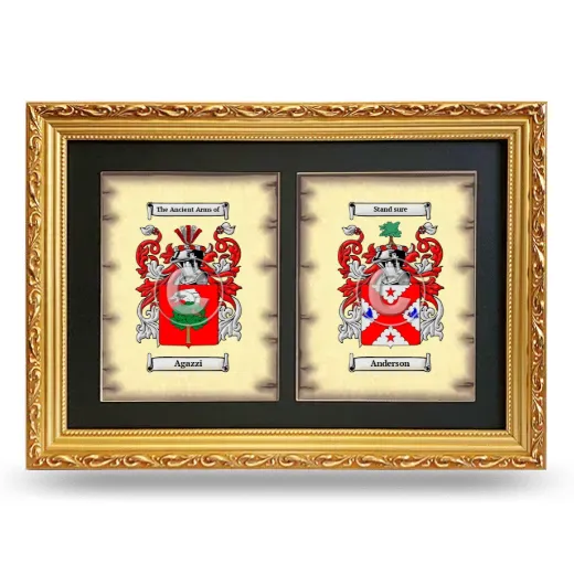 Double Coat of Arms Framed - Gold