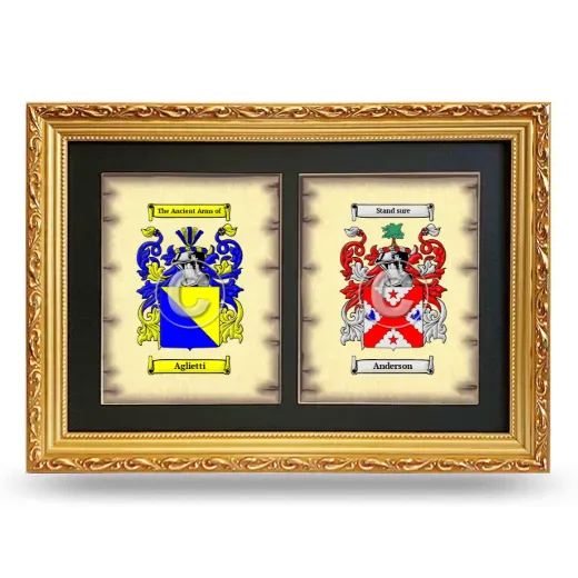 Double Coat of Arms Framed - Gold