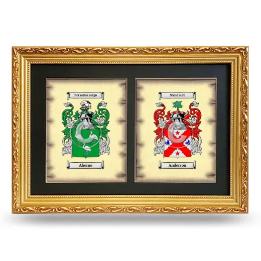 Double Coat of Arms Framed - Gold