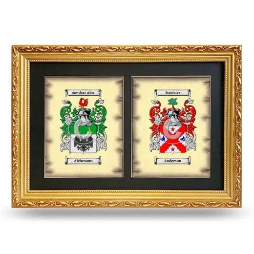 Double Coat of Arms Framed - Gold