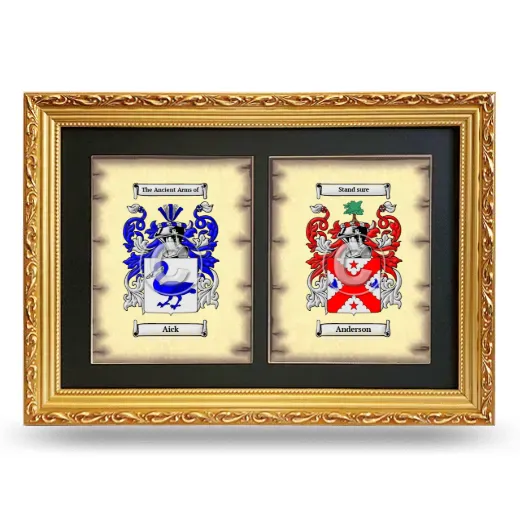 Double Coat of Arms Framed - Gold