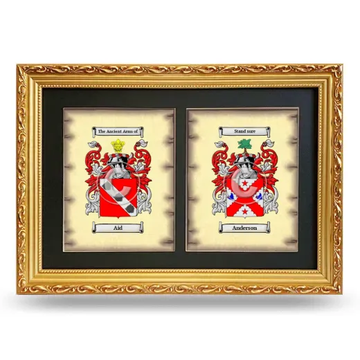 Double Coat of Arms Framed - Gold