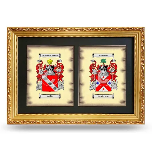 Double Coat of Arms Framed - Gold
