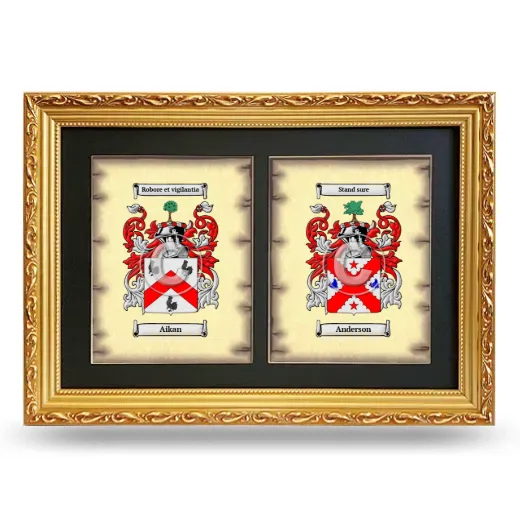 Double Coat of Arms Framed - Gold