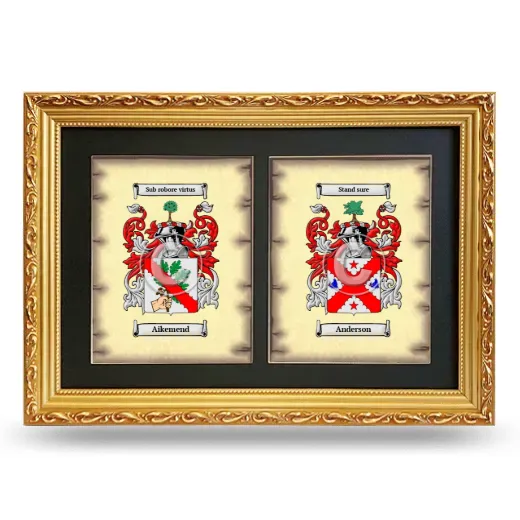 Double Coat of Arms Framed - Gold