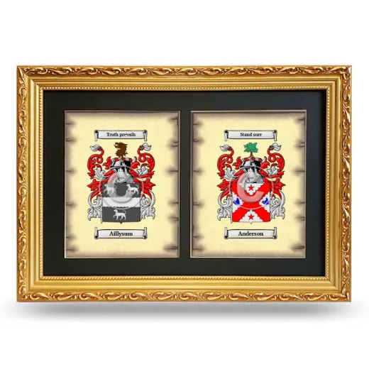 Double Coat of Arms Framed - Gold