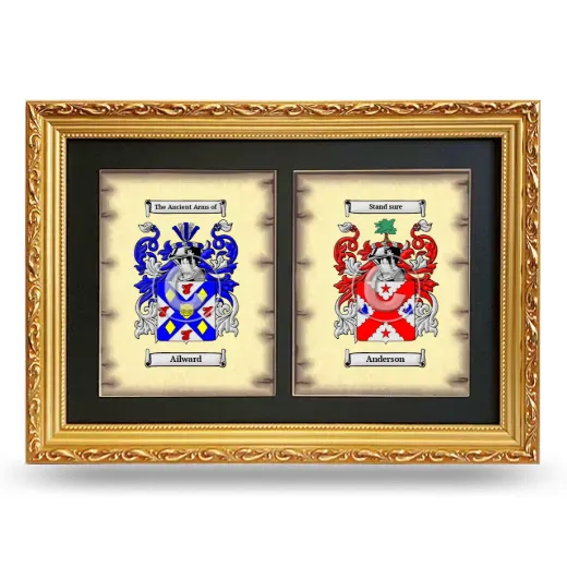 Double Coat of Arms Framed - Gold