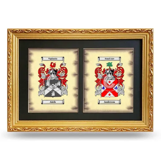 Double Coat of Arms Framed - Gold