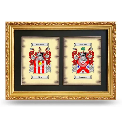 Double Coat of Arms Framed - Gold