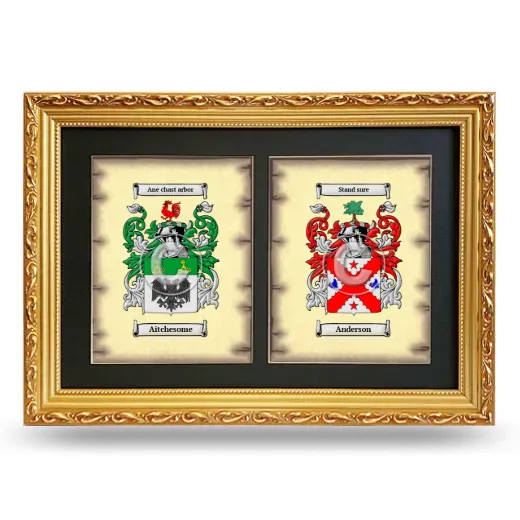 Double Coat of Arms Framed - Gold
