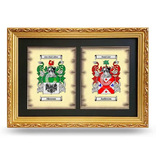 Double Coat of Arms Framed - Gold