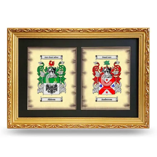 Double Coat of Arms Framed - Gold