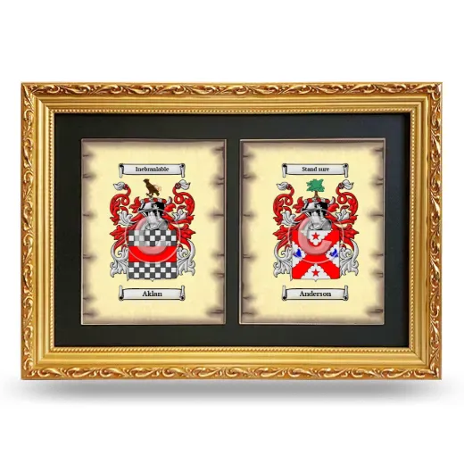Double Coat of Arms Framed - Gold