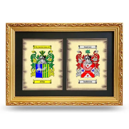 Double Coat of Arms Framed - Gold