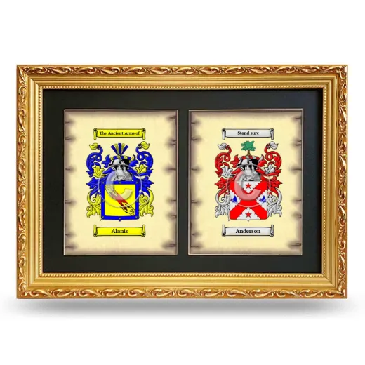 Double Coat of Arms Framed - Gold