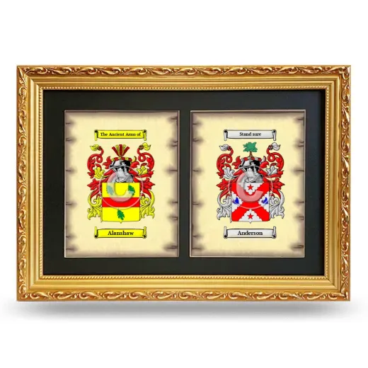 Double Coat of Arms Framed - Gold