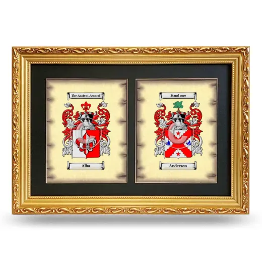 Double Coat of Arms Framed - Gold