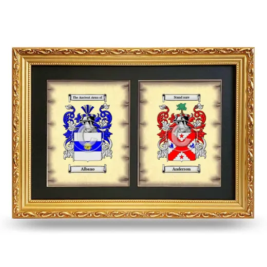Double Coat of Arms Framed - Gold