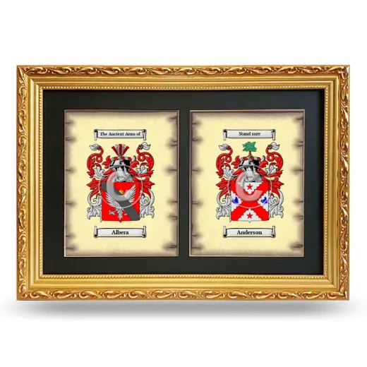 Double Coat of Arms Framed - Gold