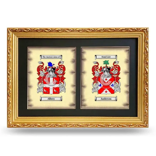 Double Coat of Arms Framed - Gold