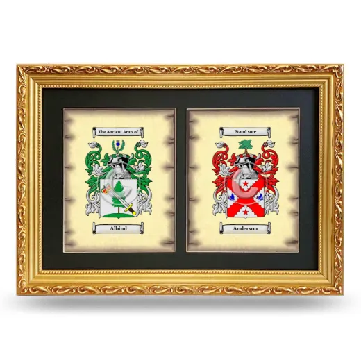 Double Coat of Arms Framed - Gold