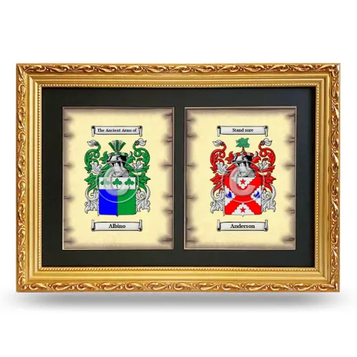 Double Coat of Arms Framed - Gold