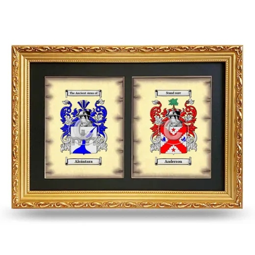 Double Coat of Arms Framed - Gold