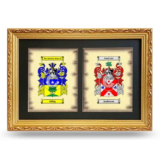 Double Coat of Arms Framed - Gold