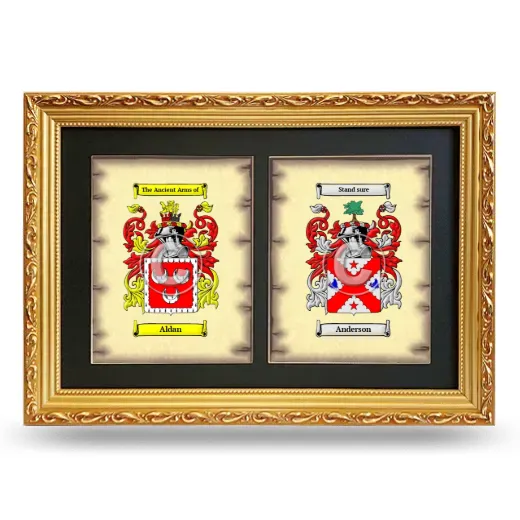 Double Coat of Arms Framed - Gold