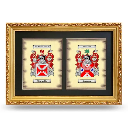 Double Coat of Arms Framed - Gold