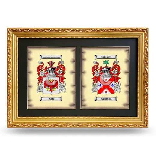 Double Coat of Arms Framed - Gold