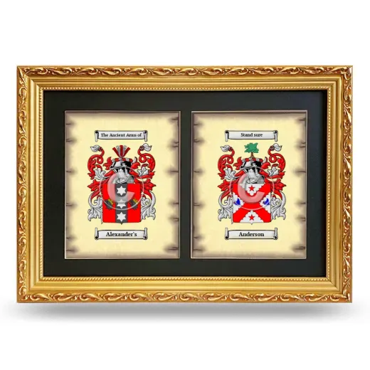 Double Coat of Arms Framed - Gold