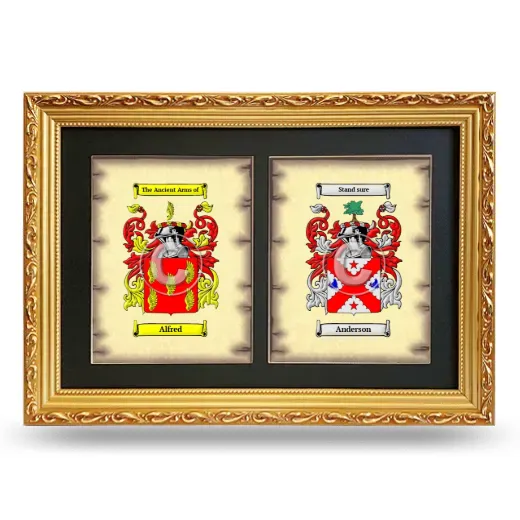 Double Coat of Arms Framed - Gold